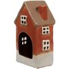 Clayre & Eef 6CE1909 Teelichthalter Haus Keramik Orange Braun 10x8x18 cm