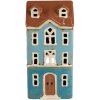 Clayre & Eef 6CE1915 Teelichthalter Haus Blau Braun 11x9x22 cm