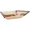 Clayre & Eef 6CE1866 Ceramiczny talerz beżowo-niebieski w stylu wiejskim 27x18x3 cm
