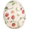 Clayre & Eef 6CE1919M Jajko dekoracyjne beżowo-czerwona ceramika Ø 10x12 cm styl wiejski