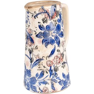 Clayre & Eef 6CE1923M Dzbanek dekoracyjny kwiatowy wzór 16x11x20 cm