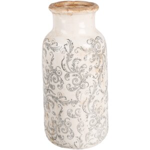 Clayre & Eef 6CE1927L Wazon Ø 15x32 cm Biały