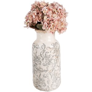 Clayre & Eef 6CE1927L Wazon Ø 15x32 cm Biały