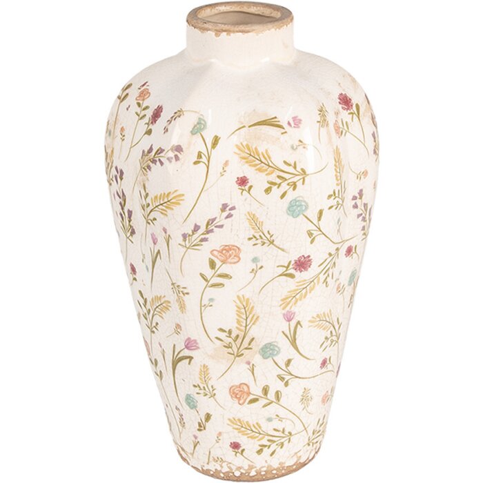 Wazon Clayre & Eef 6CE1937S Dekoracja kwiatowa Ø 17x30 cm