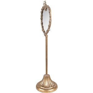 Clayre & Eef 62S305 Lustro stojące w kształcie serca złote 14x11x43 cm