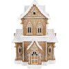 Clayre & Eef 6PR3906GG Dekoracyjny domek LED o wyglądzie piernika 28x21x37 cm