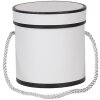 Clayre & Eef 66009W Pudełko prezentowe Białe Okrągłe Ø 12x12 cm Pudełko kartonowe z uchwytem
