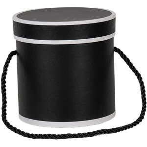 Clayre & Eef 66009Z Pudełko upominkowe czarne Ø 12x12 cm Pudełko kartonowe