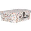 Clayre & Eef 66012 Etui dekoracyjne zestaw 3 białe kwiatowe 30x22x9 do 20x17x8 cm