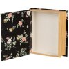 Clayre & Eef 66013Z Pudełko w kształcie książki Kwiaty Czarne 17x14x5 cm