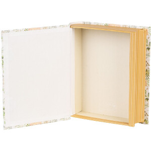 Clayre & Eef 66017 Pudełko w kształcie książki biało-zielone 17x14x5 cm