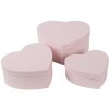 Clayre & Eef 66025 Zestaw pudełek na prezenty Heart Pink 3 rozmiary w stylu wiejskim