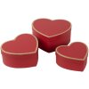 Clayre & Eef 66026 Pudełka w kształcie serca czerwone Zestaw 3 28x26x14 24x23x12 21x20x10 cm
