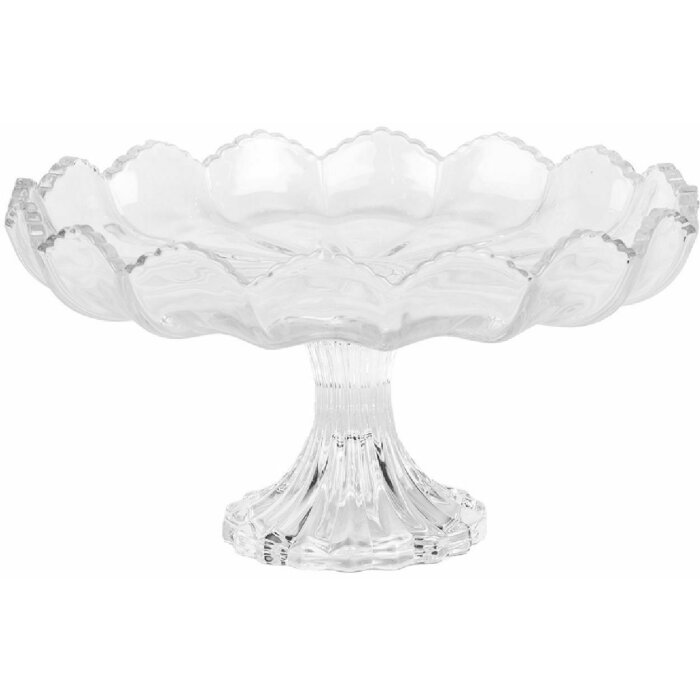 Clayre & Eef 6GL5013 Miska na nóżce szklana przezroczysta Ø 23x12 cm