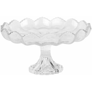 Clayre & Eef 6GL5013 Miska na nóżce szklana przezroczysta Ø 23x12 cm