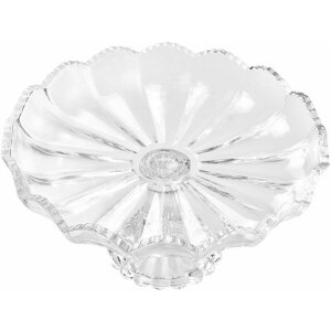Clayre & Eef 6GL5013 Miska na nóżce szklana przezroczysta Ø 23x12 cm