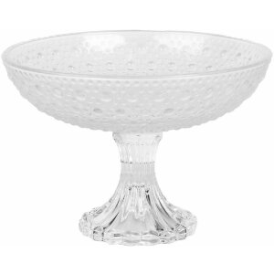 Clayre & Eef 6GL5014 Miska na nóżce Ø 20 cm x 14 cm Przezroczyste szkło