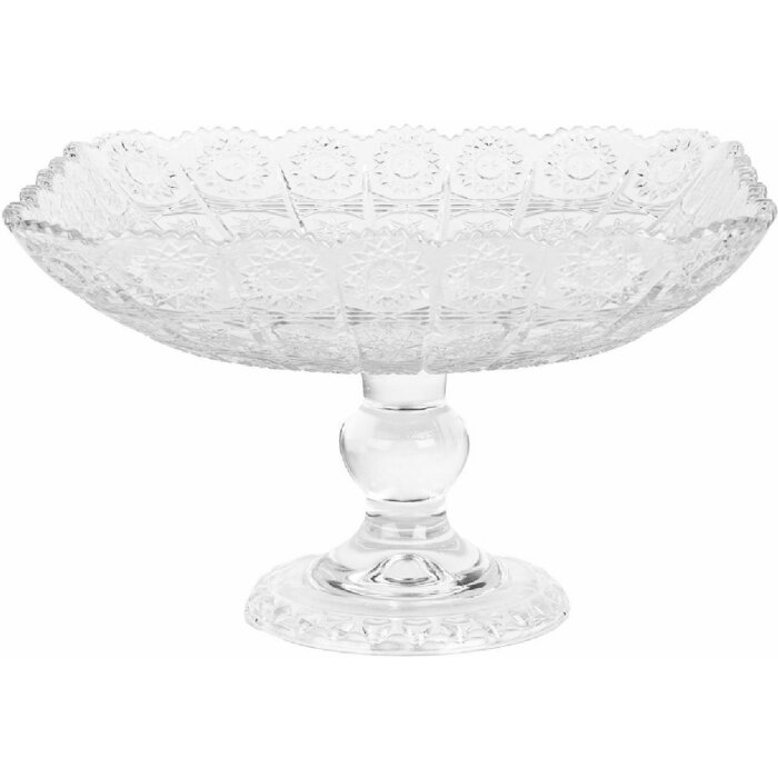 Clayre & Eef 6GL5015 Miska na nóżce Przezroczyste szkło 29x29x18 cm