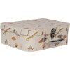 Clayre & Eef 66022 Zestaw 3 walizek dekoracyjnych Beżowy kwiatowy 30/25/20 cm