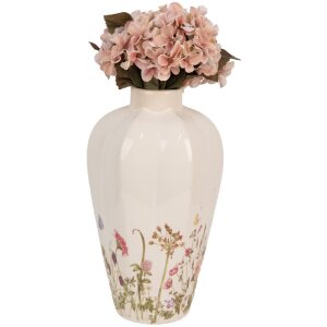 Wazon Clayre & Eef beżowo-różowy ceramiczny styl wiejski Ø 17x30 cm