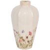 Wazon Clayre & Eef beżowo-różowy ceramiczny styl wiejski Ø 17x30 cm