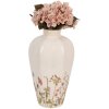 Wazon Clayre & Eef beżowo-różowy ceramiczny styl wiejski Ø 17x30 cm
