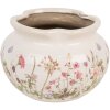 Clayre & Eef 6CE1944L Doniczka beżowo-różowa Ø 23x16 cm ceramiczna styl wiejski