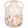 Clayre & Eef 6CE1947L Wazon Beżowy Różowy Ø 16x22 cm Ceramiczny Styl Country
