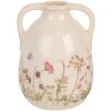 Clayre & Eef 6CE1947M Wazon ceramiczny beżowo-różowy Ø 14x18 cm styl wiejski