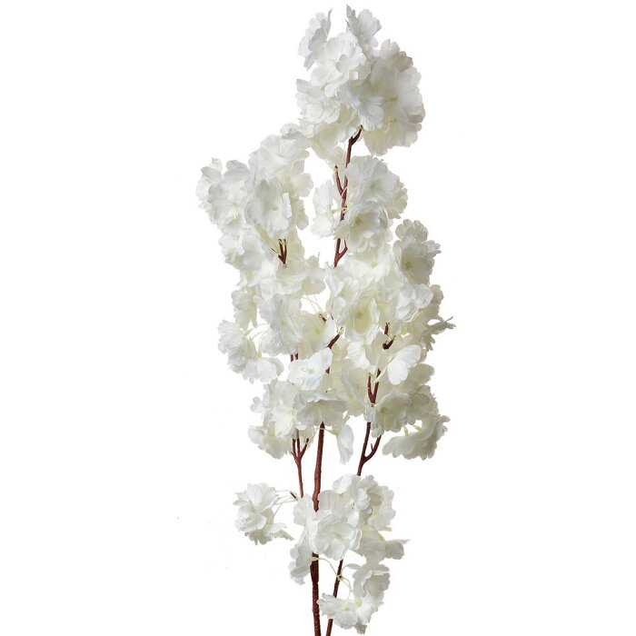 Clayre & Eef 5PL0118W Gałązka dekoracyjna z kwiatami biała 24x8x100 cm