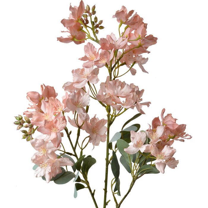 Clayre & Eef 5PL0120 Gałązka dekoracyjna Kwiaty różowa 22x11x85 cm Nowoczesny plastik