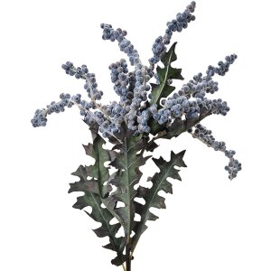 Clayre & Eef 6PL0329 Dekoracja gałązka z kwiatami niebieska 20x20x103 cm