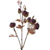 Clayre & Eef 6PL0330R Dekoracja gałązka z kwiatami czerwona rustykalna 16x9x73 cm