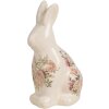 Clayre & Eef 6CE1956M Królik dekoracyjny ceramiczny 13x10x21 cm styl wiejski różowy