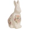 Clayre & Eef 6CE1956M Królik dekoracyjny ceramiczny 13x10x21 cm styl wiejski różowy