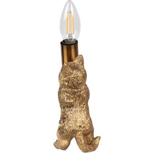 Clayre & Eef 6LMP791 Lampa stołowa Cat Gold 9x9x18 cm E14 max 40W