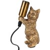 Clayre & Eef 6LMP791 Lampa stołowa Cat Gold 9x9x18 cm E14 max 40W