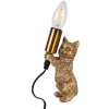 Clayre & Eef 6LMP791 Lampa stołowa Cat Gold 9x9x18 cm E14 max 40W