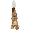 Clayre & Eef 6LMP791 Lampa stołowa Cat Gold 9x9x18 cm E14 max 40W