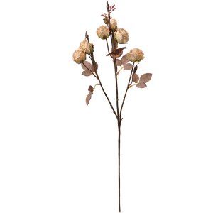 Clayre & Eef 6PL0330W Dekoracja Gałązka Kwiaty Beżowy Brąz 16x9x73 cm
