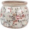 Clayre & Eef 6CE1964M Doniczka Szaro-różowa Ø 16x13 cm Styl wiejski