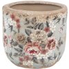 Clayre & Eef 6CE1966M Doniczka Szaro-różowa Ø 14x13 cm Styl wiejski