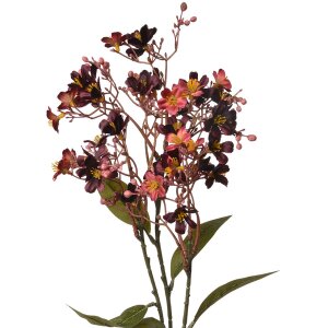 Clayre & Eef 5PL0122R Dekoracja gałązka z kwiatami czerwona 15x7x70 cm