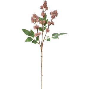 Clayre & Eef 5PL0123P Dekoracja gałązka z kwiatami różowa 16x7x68 cm
