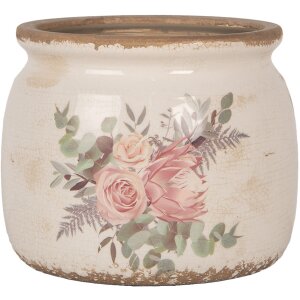 Clayre & Eef 6CE1978M Dekoracja doniczki z motywem kwiatowym Ø 16x13 cm