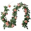 Clayre & Eef 6PL0322 Sztuczne kwiaty Girlanda różowa zielona 150 cm