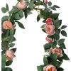 Clayre & Eef 6PL0322 Sztuczne kwiaty Girlanda różowa zielona 150 cm