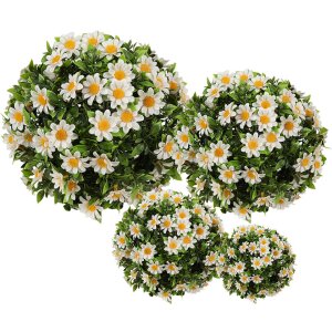 Clayre & Eef 6PL0324S Dekoracyjna sztuczna kula kwiatowa stokrotka Ø 17 cm