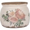 Clayre & Eef 6CE1978S Doniczka Ø12x10 cm Beżowo-różowa Styl wiejski