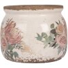 Clayre & Eef 6CE1978S Doniczka Ø12x10 cm Beżowo-różowa Styl wiejski
